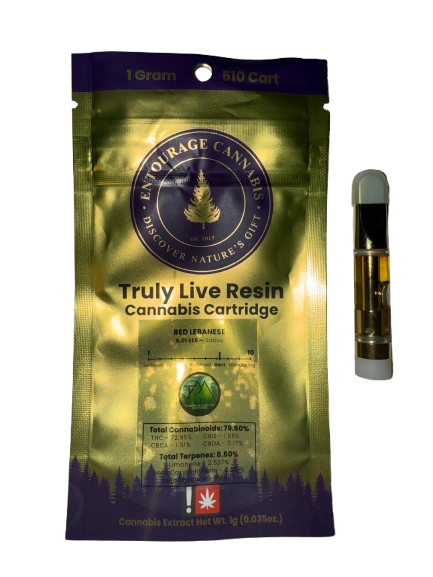 Entourage Cannabis - Red Lebanese Live Resin Cartridge (1g)