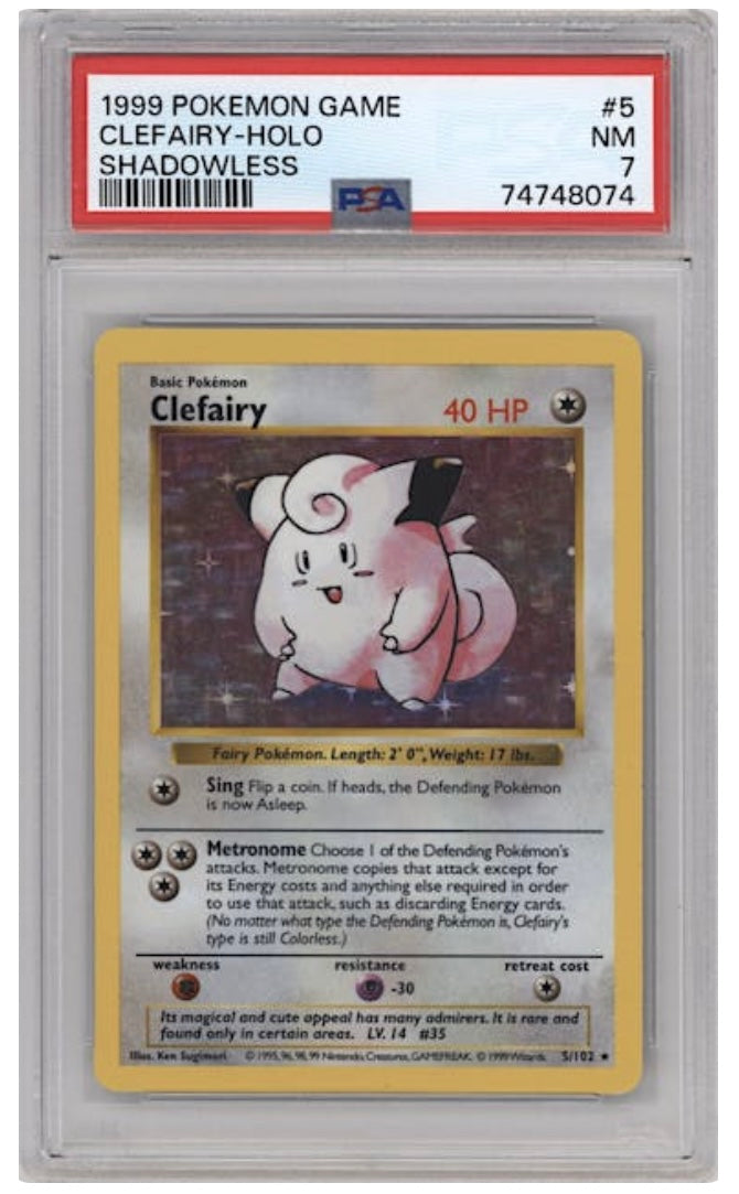 1999 Clefairy - Holo Shadowless #5 | PSA 7